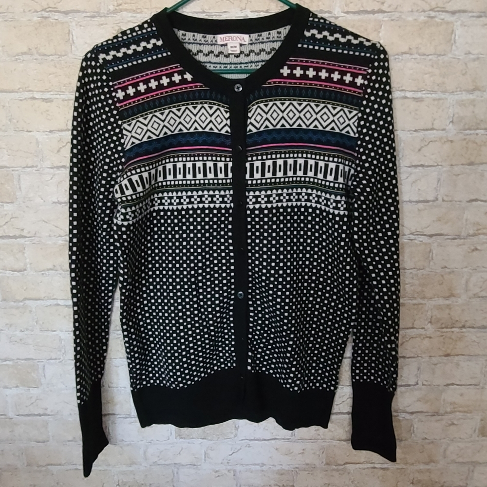 Fair Isle Cardigan Size M